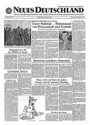 Neues Deutschland Online-Archiv vom 10.10.1962