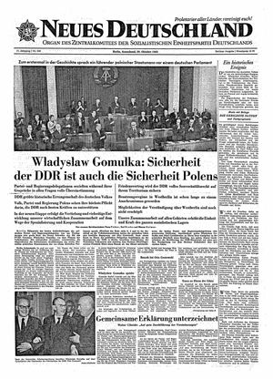 Neues Deutschland Online-Archiv vom 20.10.1962