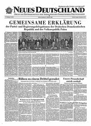 Neues Deutschland Online-Archiv vom 21.10.1962