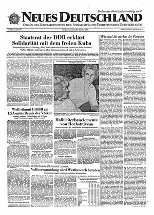 Neues Deutschland Online-Archiv vom 27.10.1962