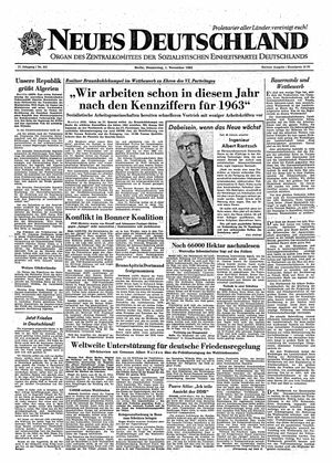 Neues Deutschland Online-Archiv vom 01.11.1962
