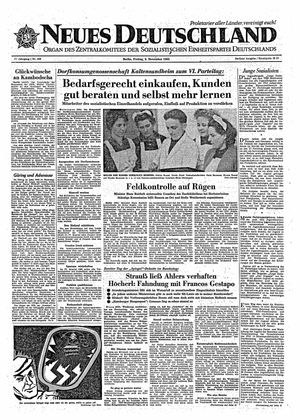 Neues Deutschland Online-Archiv vom 09.11.1962