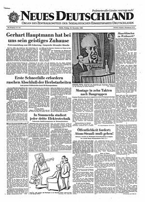 Neues Deutschland Online-Archiv vom 16.11.1962