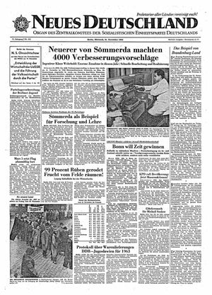Neues Deutschland Online-Archiv vom 21.11.1962