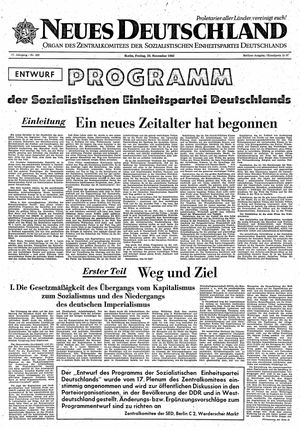 Neues Deutschland Online-Archiv vom 23.11.1962