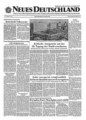 Neues Deutschland Online-Archiv vom 29.11.1962