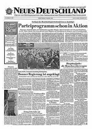 Neues Deutschland Online-Archiv vom 03.12.1962