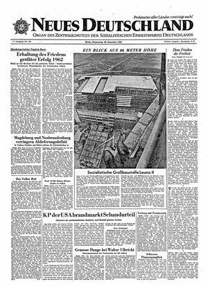 Neues Deutschland Online-Archiv vom 20.12.1962