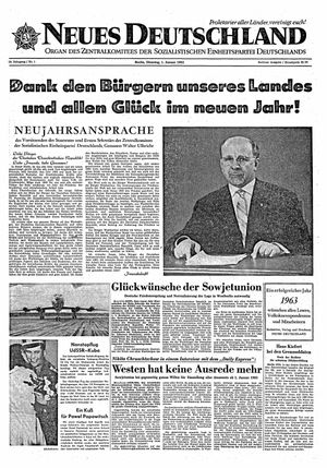 Neues Deutschland Online-Archiv vom 01.01.1963