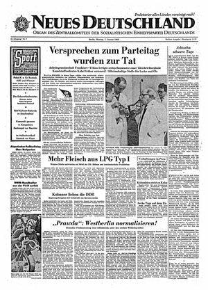 Neues Deutschland Online-Archiv on Jan 7, 1963