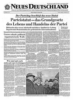 Neues Deutschland Online-Archiv vom 20.01.1963