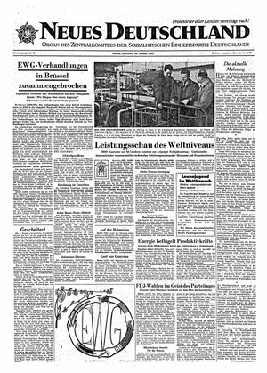 Neues Deutschland Online-Archiv vom 30.01.1963