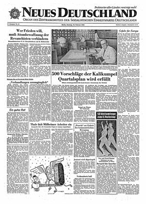 Neues Deutschland Online-Archiv vom 10.02.1963