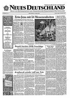 Neues Deutschland Online-Archiv on Feb 11, 1963