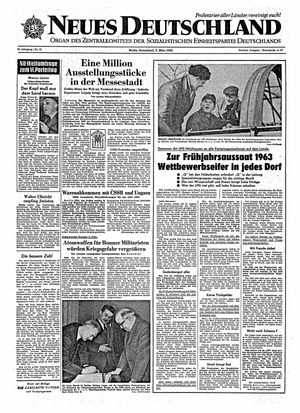 Neues Deutschland Online-Archiv vom 02.03.1963