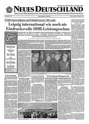 Neues Deutschland Online-Archiv vom 04.03.1963