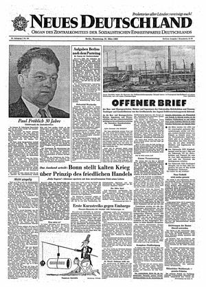 Neues Deutschland Online-Archiv vom 21.03.1963