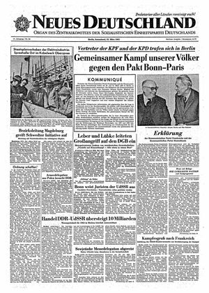 Neues Deutschland Online-Archiv vom 23.03.1963