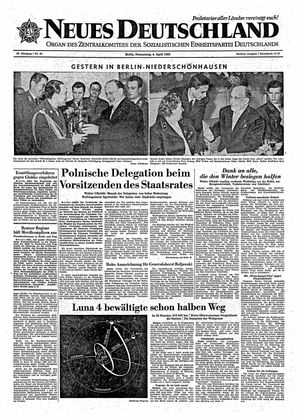 Neues Deutschland Online-Archiv vom 04.04.1963