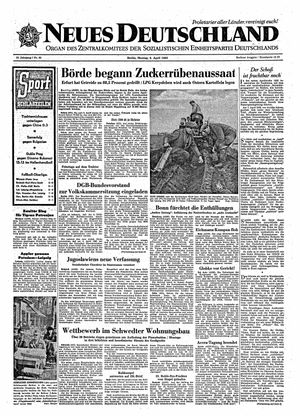 Neues Deutschland Online-Archiv vom 08.04.1963