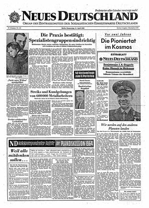 Neues Deutschland Online-Archiv vom 11.04.1963