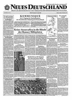 Neues Deutschland Online-Archiv vom 13.04.1963