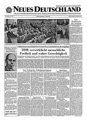 Neues Deutschland Online-Archiv vom 18.04.1963