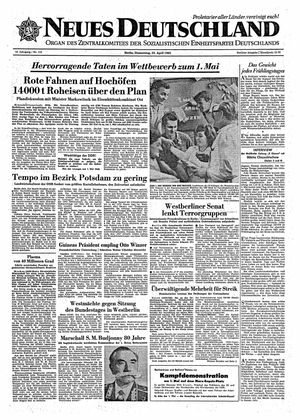 Neues Deutschland Online-Archiv on Apr 25, 1963