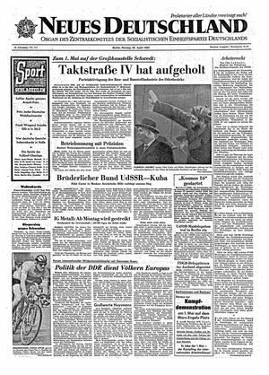 Neues Deutschland Online-Archiv on Apr 29, 1963