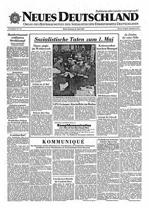 Neues Deutschland Online-Archiv vom 30.04.1963