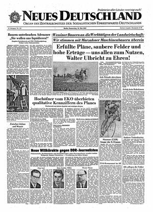 Neues Deutschland Online-Archiv vom 16.05.1963