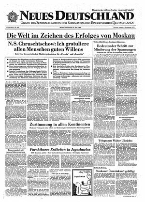 Neues Deutschland Online-Archiv vom 27.07.1963