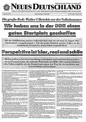 Neues Deutschland Online-Archiv vom 01.08.1963