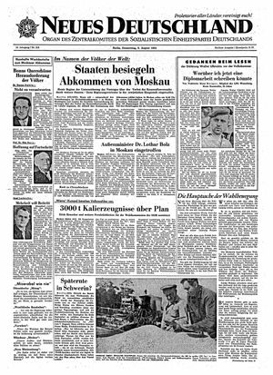 Neues Deutschland Online-Archiv on Aug 8, 1963