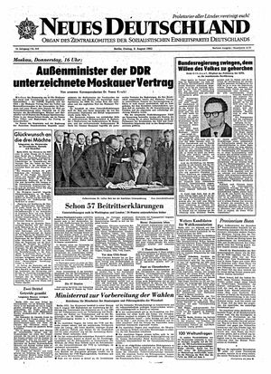 Neues Deutschland Online-Archiv vom 09.08.1963