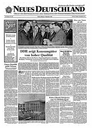 Neues Deutschland Online-Archiv vom 02.09.1963