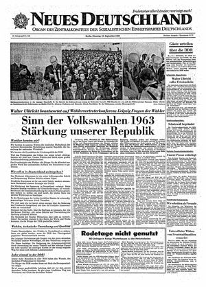 Neues Deutschland Online-Archiv vom 10.09.1963