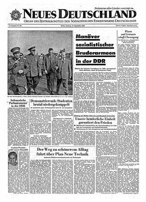 Neues Deutschland Online-Archiv vom 15.09.1963