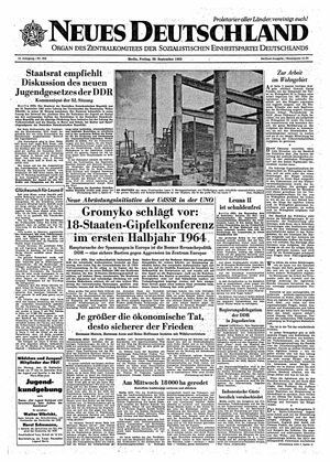 Neues Deutschland Online-Archiv vom 20.09.1963