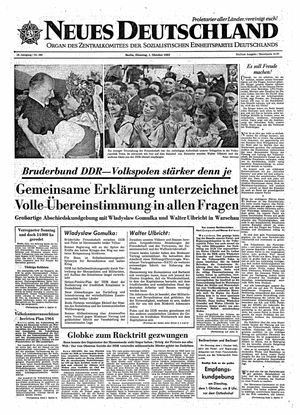 Neues Deutschland Online-Archiv vom 01.10.1963