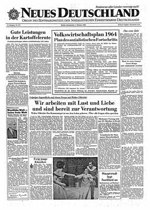 Neues Deutschland Online-Archiv vom 05.10.1963