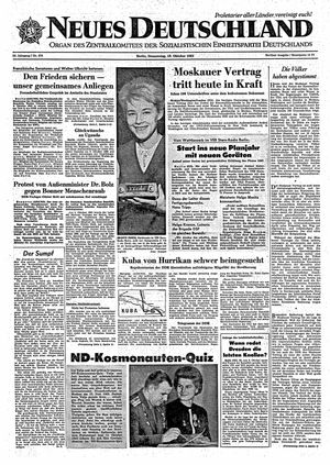 Neues Deutschland Online-Archiv vom 10.10.1963