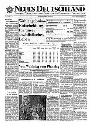 Neues Deutschland Online-Archiv vom 24.10.1963