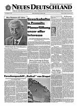 Neues Deutschland Online-Archiv vom 31.10.1963
