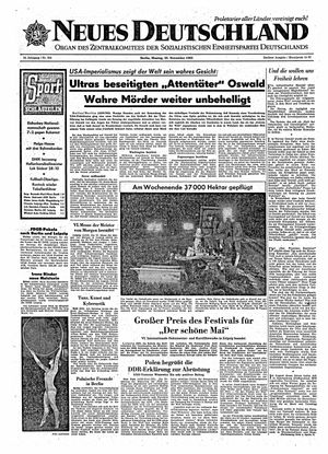 Neues Deutschland Online-Archiv vom 25.11.1963