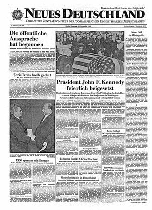 Neues Deutschland Online-Archiv vom 26.11.1963