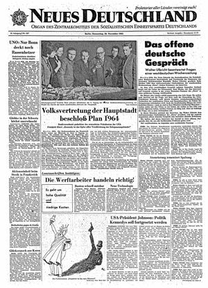 Neues Deutschland Online-Archiv vom 28.11.1963