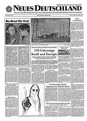 Neues Deutschland Online-Archiv vom 01.12.1963