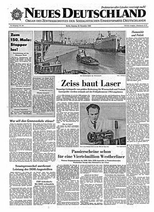 Neues Deutschland Online-Archiv vom 22.12.1963
