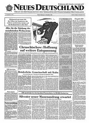 Neues Deutschland Online-Archiv vom 31.12.1963